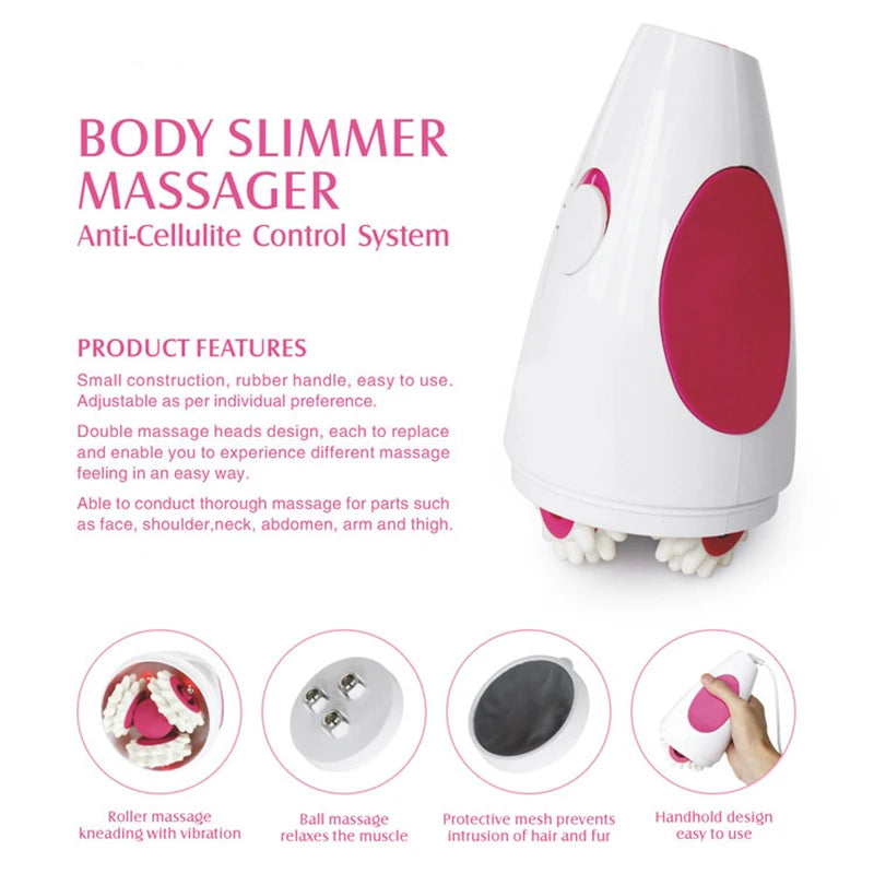 Massage Roller Lose Weight Machine Abdominal Exercise Handle-held Infrared 3D Electric Massager Full Body Relax Slimming Tool